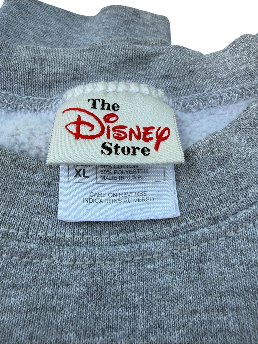 Disney Store Mickey Mouse Crewneck Sweatshirt Vintage 90s USA Heather Gray XL - Picture 9 of 11